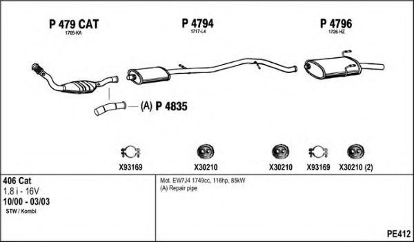 FENNO PE412 Exhaust System